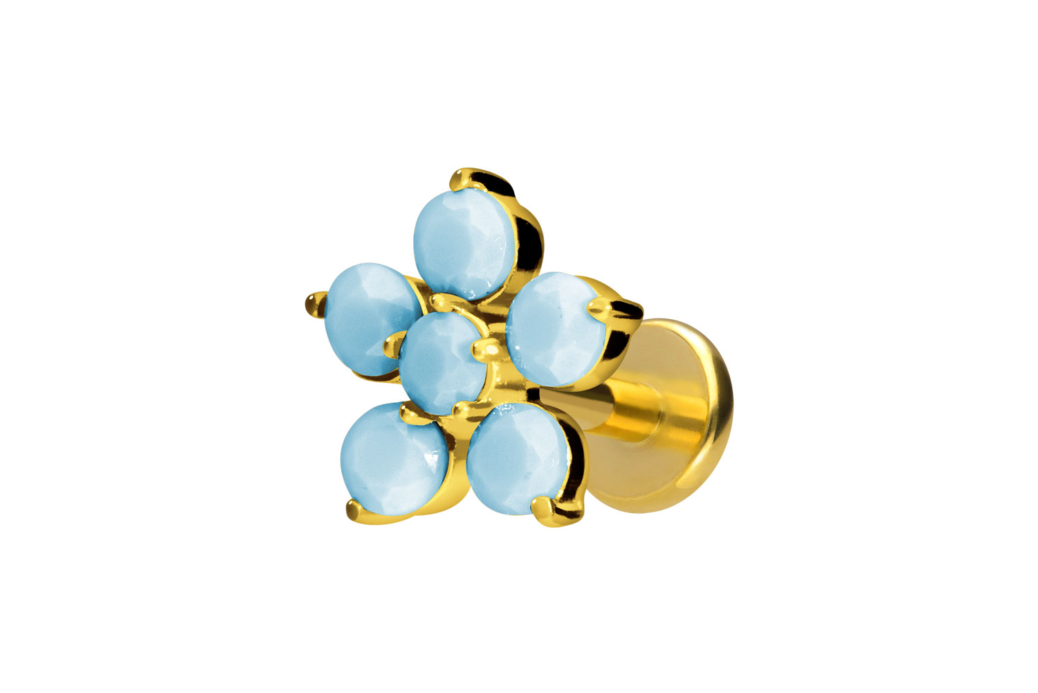 Titan Labret mit Innengewinde BLUME + SYNTHETISCHE TÜRKISE